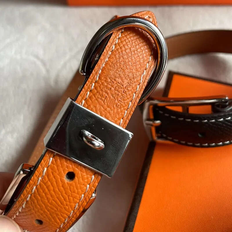 2025 new Designer Collars, Cowhide Leather Pets Collar with Metal Charm, High End Hardware Accessories, Necklace for Puppy Cats Fashion Dog Birthday G