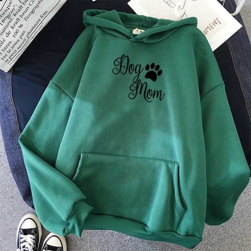 Women Heartshaped Print Hoodie Sudadera Mujer Female Streetwear Dog Mom Plus Velvet Hoodies Long Sleeve SweatshirtZ250918