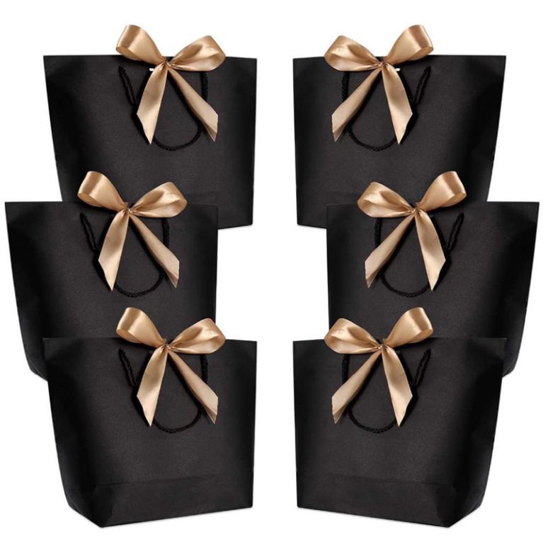 10pcs Large Size Gift Box Packaging Gold Handle Paper Gift Bags Kraft Paper With Handles Wedding Baby Shower Birthday Party Favor4147384