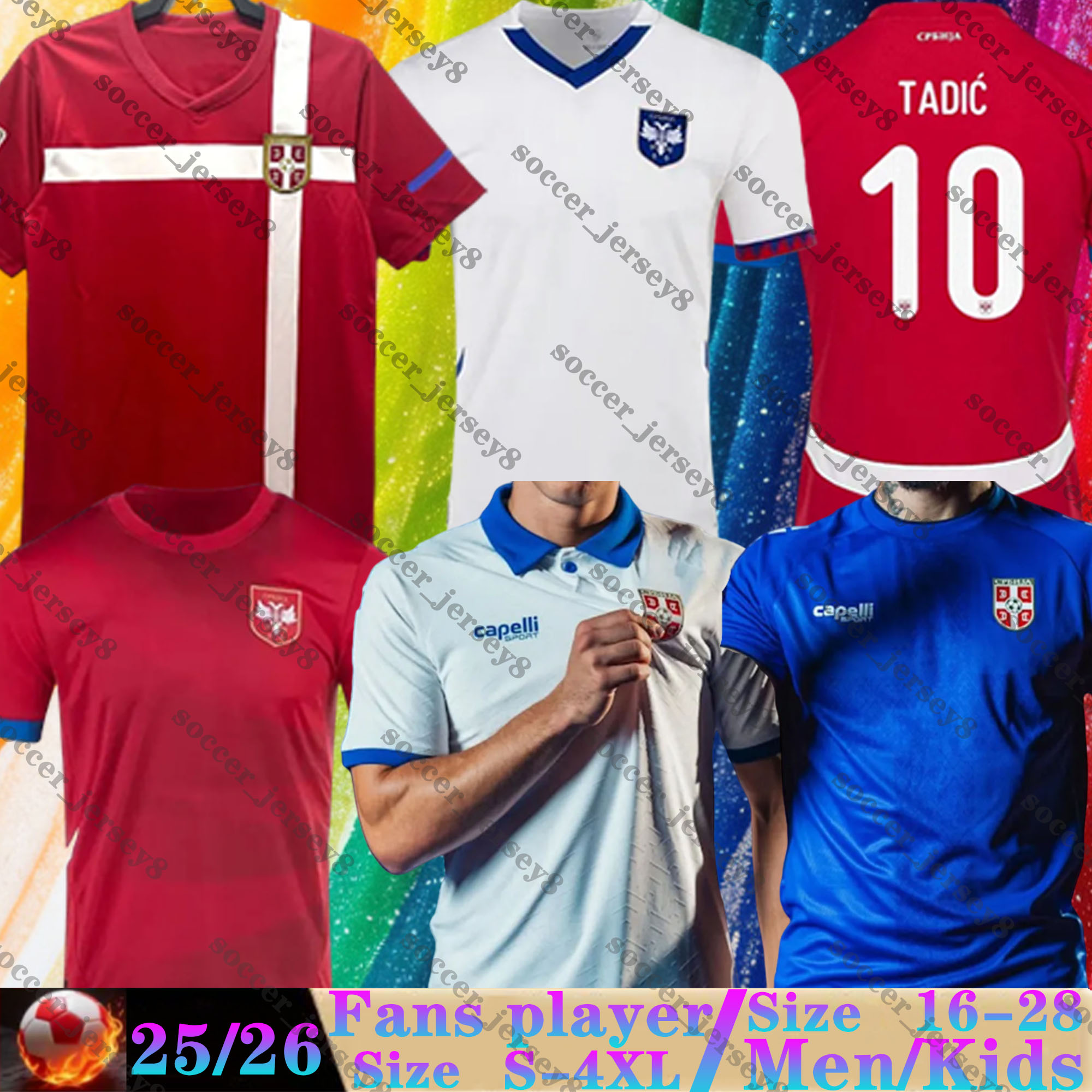 2025 2026 Serbia Soccer Jerseys 2010 retro National team SERGEJ TADIC JOVIC LUKIC A.MITROVIC SAMARDZIC MILENKOVIC STANKOVIC Vidic Kolarov home away football shirts