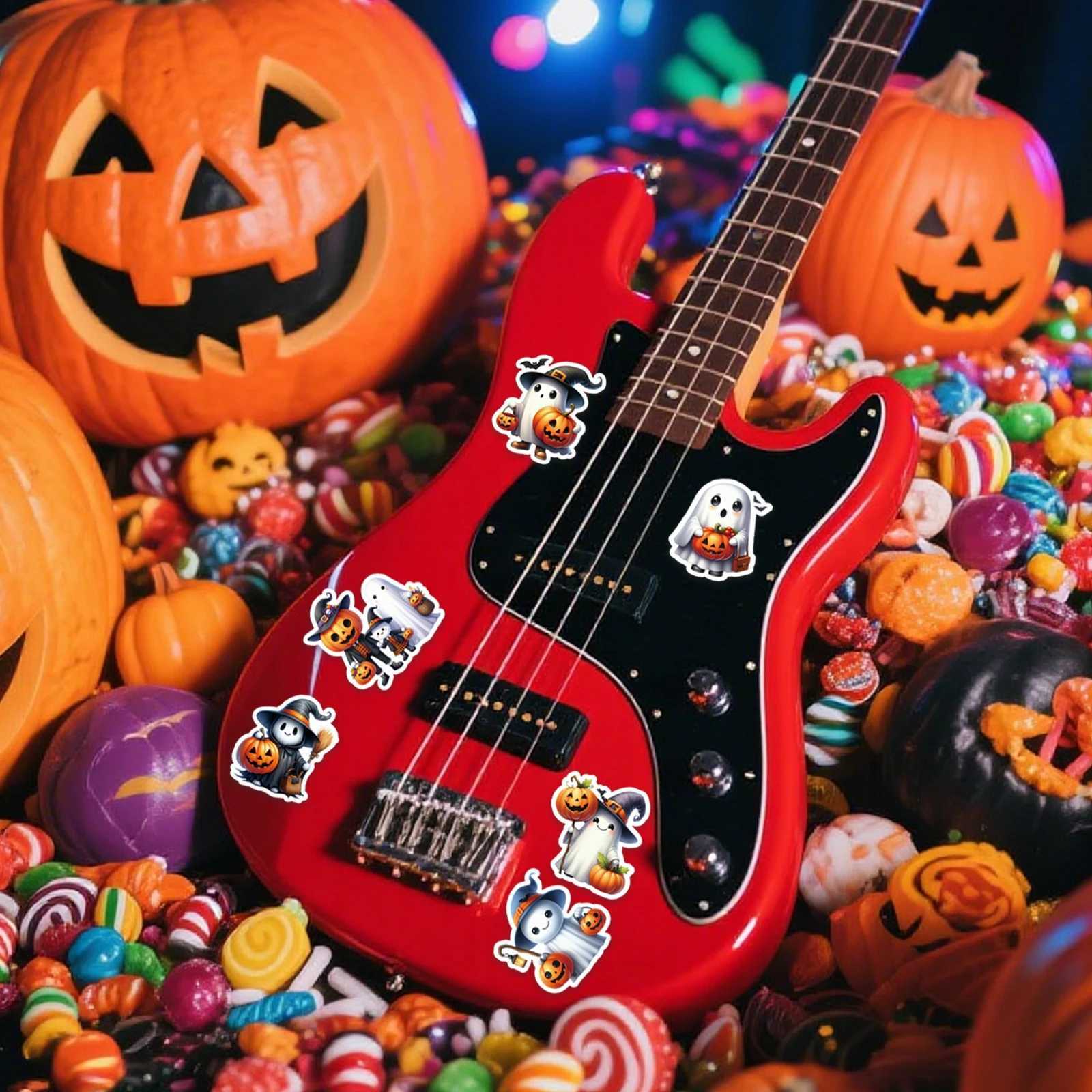 50PCS Halloween Pumpkin Ghost Stickers For Junk Journal Phone Laptop Water Bottle Decoration Sticker Toy Scrapbooking Supplies C250918