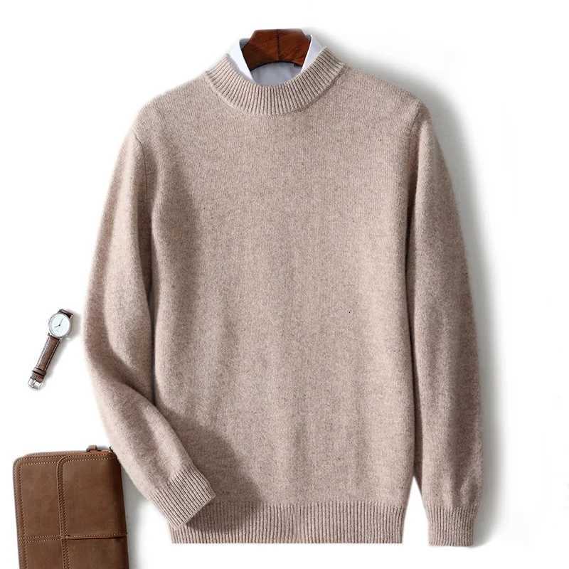 Mens semiturtleneck clothing 100 wool sweater Men 2024autumn winter super thick warm knit sweater cold necessary pullover topZ250918