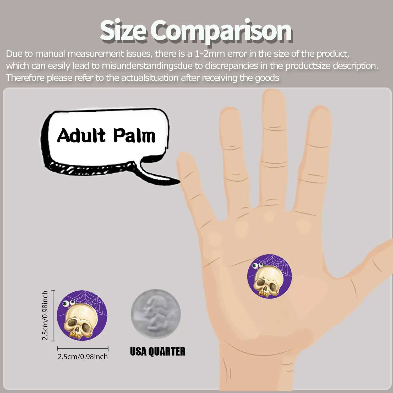 500Pcs Round Cartoon Halloween DayAll SaintsDay Stickers 25cm1 Roll DlY Craft Decoration Scrapbook Label Gift Sealing C250918