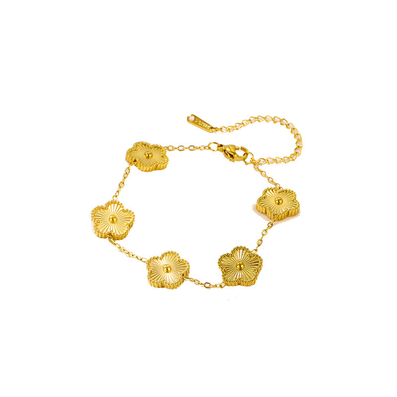 bracelets designer bracelet nonfading highend fiveleaf clover bracelet for women unique simple niche light titanium steel jewelry bracelet designer