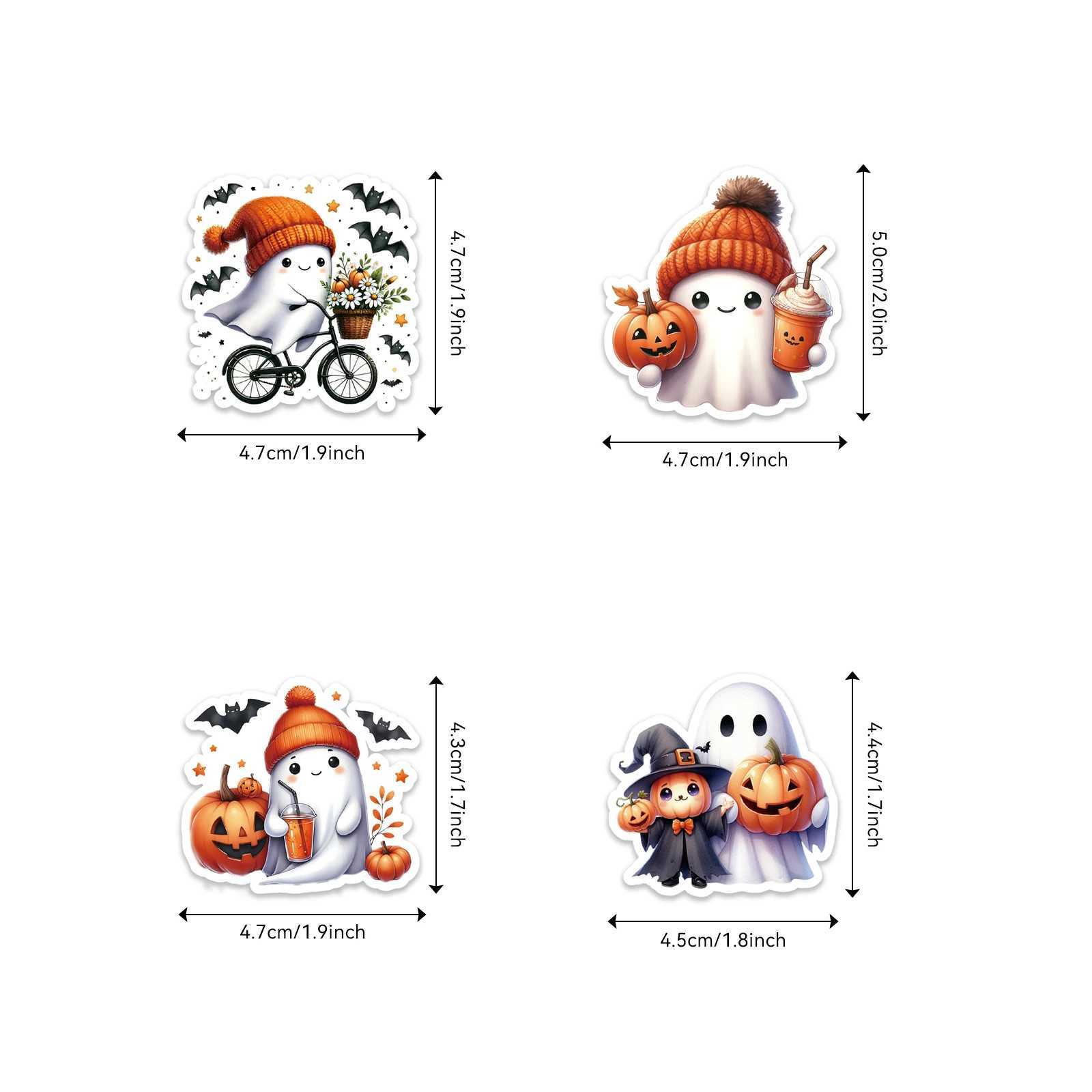 50PCS Halloween Pumpkin Ghost Stickers For Junk Journal Phone Laptop Water Bottle Decoration Sticker Toy Scrapbooking Supplies C250918