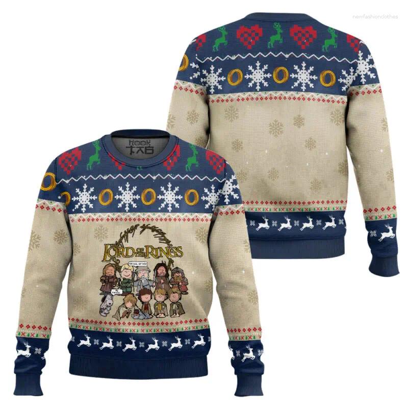 Mens Sweaters Gollum Baggins Ugly Christmas Sweater 2025 Winter Warm Cozy Holiday Party Funny Xmas Pullover Family Jumper Gift S251110