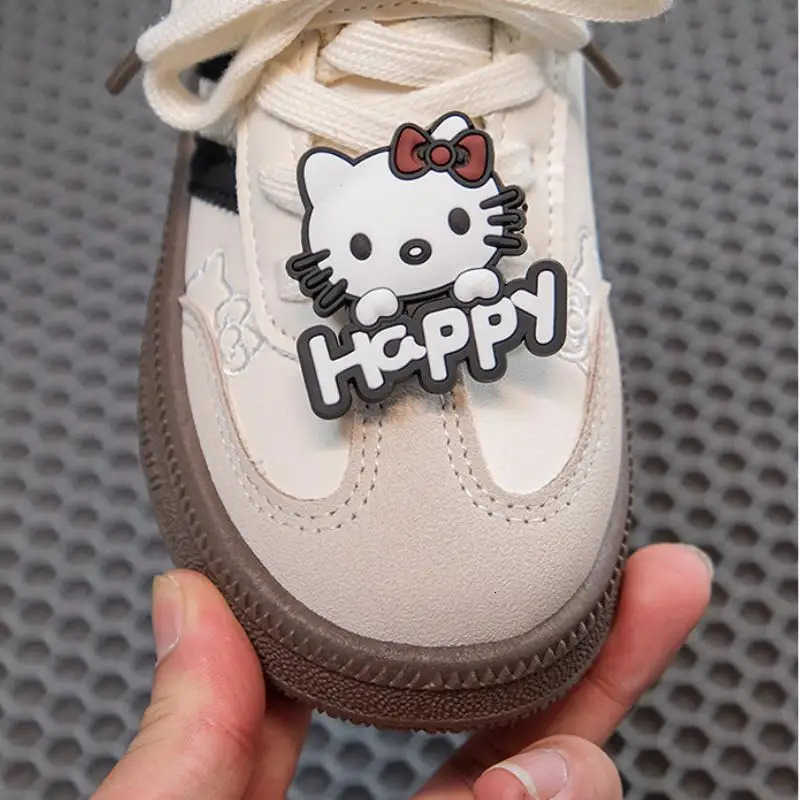 Sanrio Hello Kitty Girls German Training Shoes Anime Spring Autumn New Kawaii Sports Shoes Cartoon Leather Breathable Sweet L250910