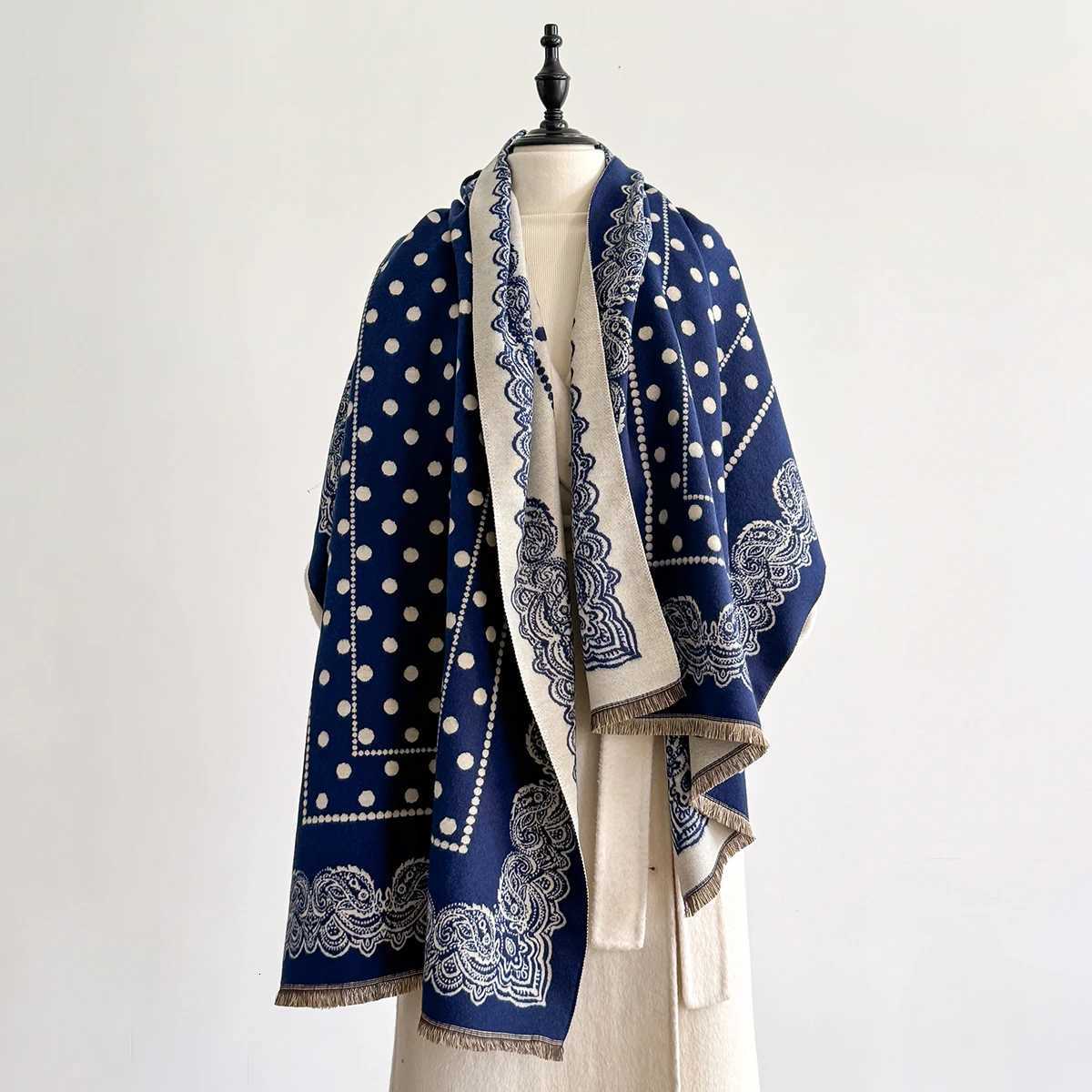 Wen Imitation Cashmere Scarves Winter Patter Thick Warm Blanket Dot Fashionable and Luxurious Echarpe Femme Scarf Y250918