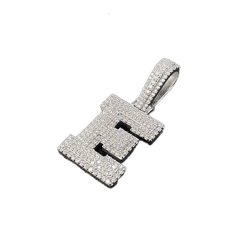 Hip Hop Alphabe Initial Letter Pendant Necklace Moissanite Iced Out Jewelry with Charms