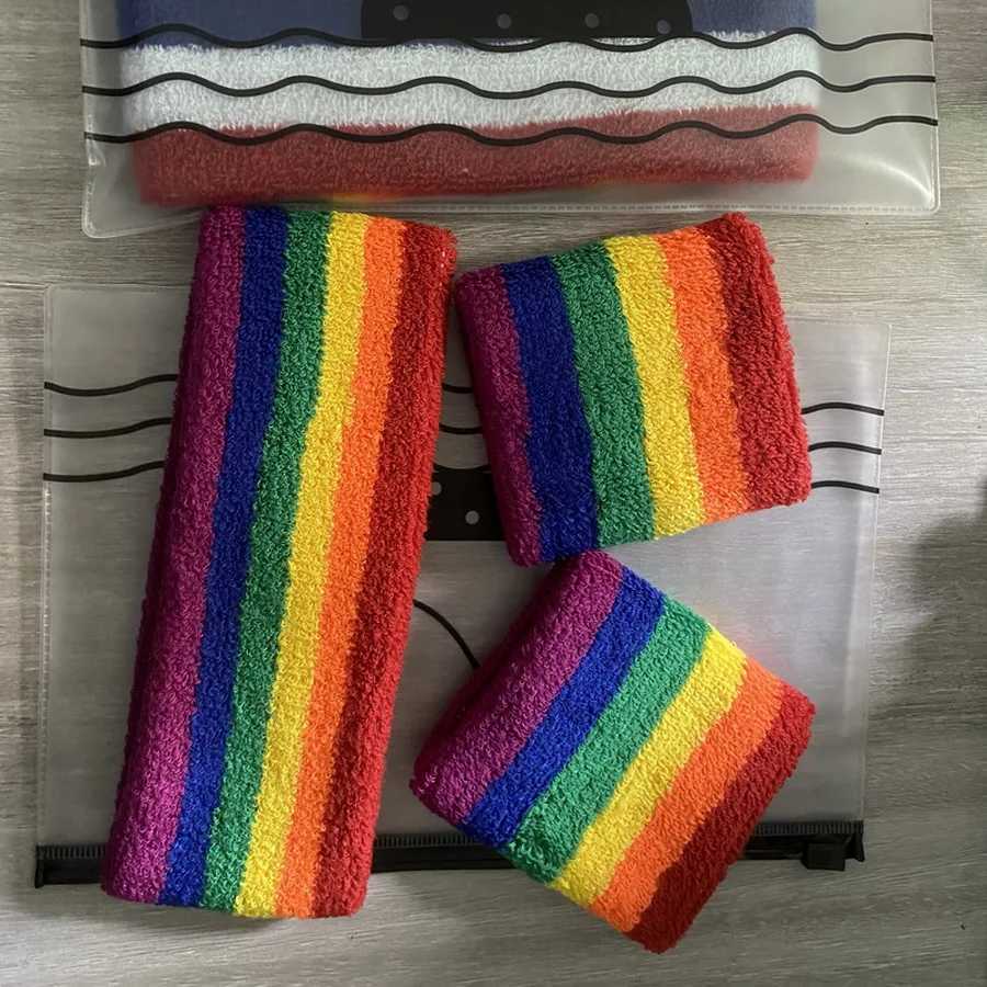 1 Set Sport Wristbands HEADband Towel Sweat Bands For Men Women Basketball Yoga Tennis FitnESS Band Wrist Support PROtect J251211