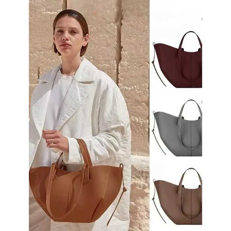 High quality wing bag new cowhide bucket bag fashionable handbag leather handheld commuting large capacity diagonal cross bag S250918