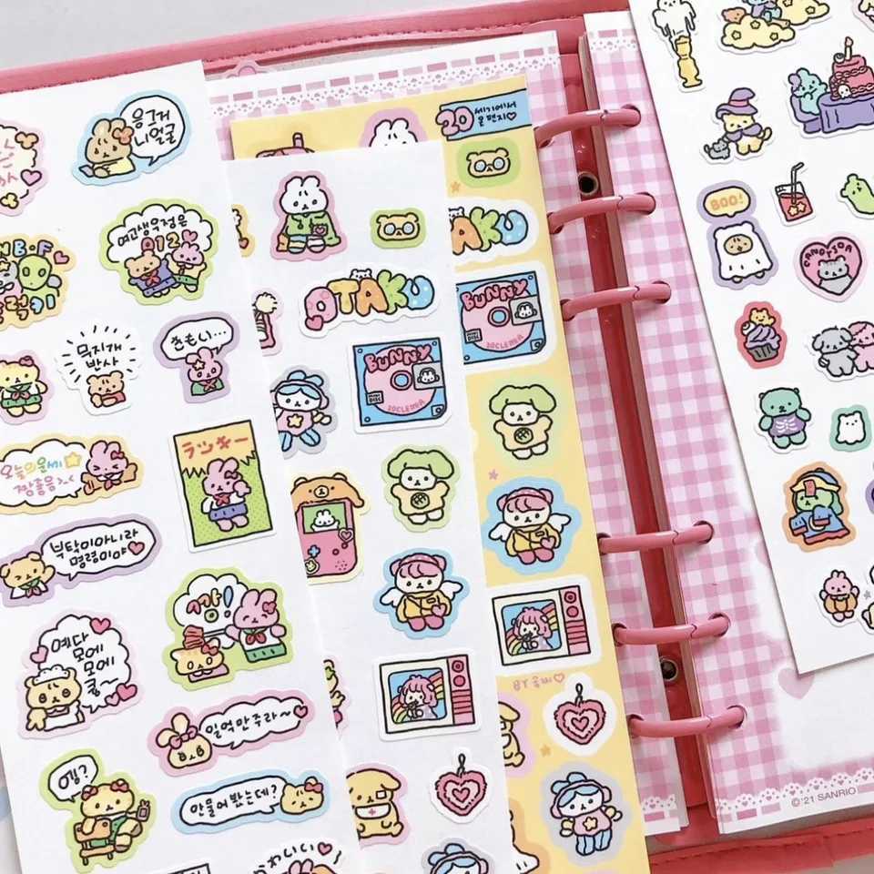 Korean Cartoon Cute Kawaii Graffiti Hand Drawn Rabbit Sticker Hand Account Photo Planner Diary Scrapbook DIY Decorative Stickers C250918