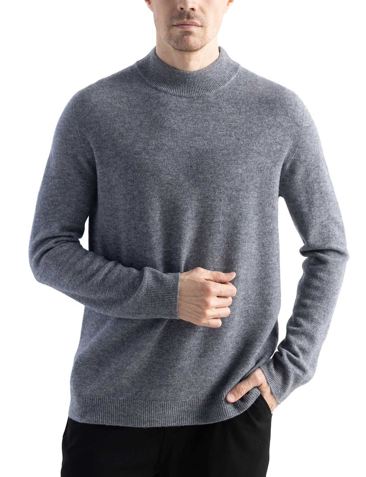 Cashmere Sweater Male 100 Merino Wool Knitted Sweater for Men Clothing Full Winter Sweaters Knitwear Mock Neck Pullover JumpersZ250918