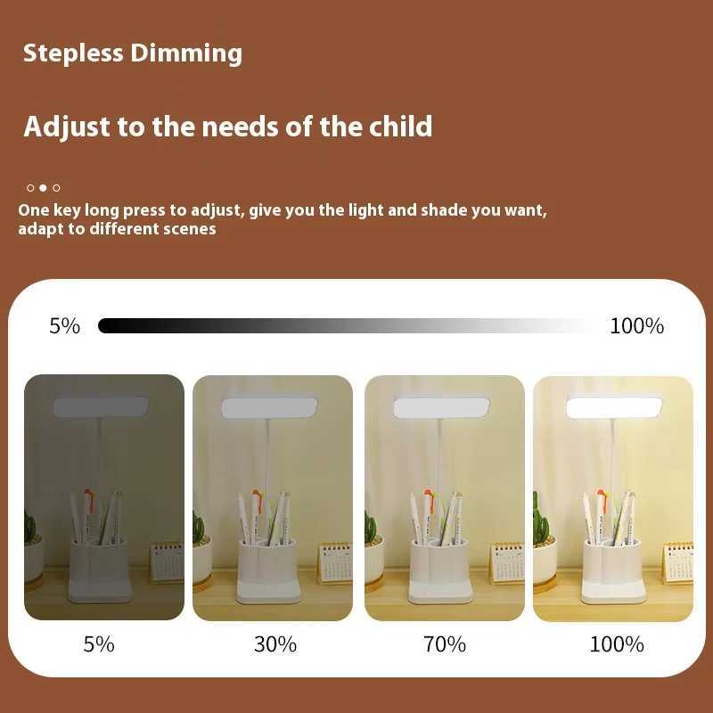 USB LED Table Lamp 3 Colors Eye Protection College Student Book Reading Lamp Night Light For Bedroom Bedside Learning Dormitory C250918
