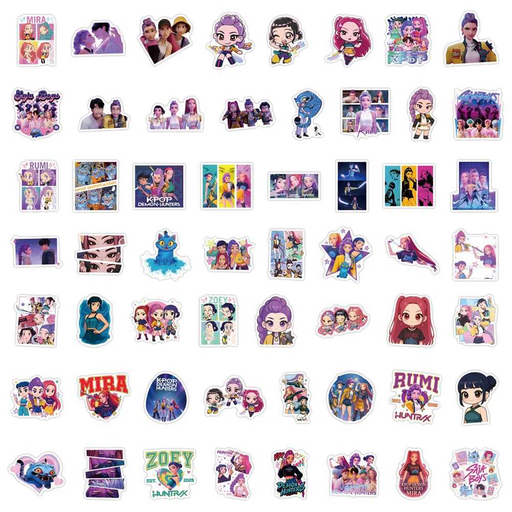 55110PCS KPop Demon Hunters Stickers Anime Demon Hunters Derpy Tiger DIY Stickers Scrapbooking Phone Decoration Stickers C250918