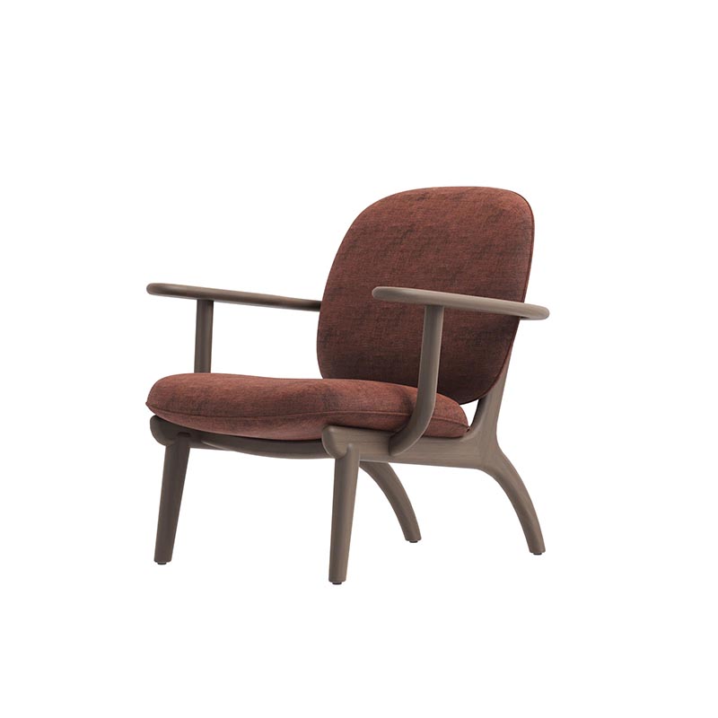 Living Room Furniture Modern Elk - inspired Brown Fabric Lounge Chair with Wooden Frame, Perfect for Living Room