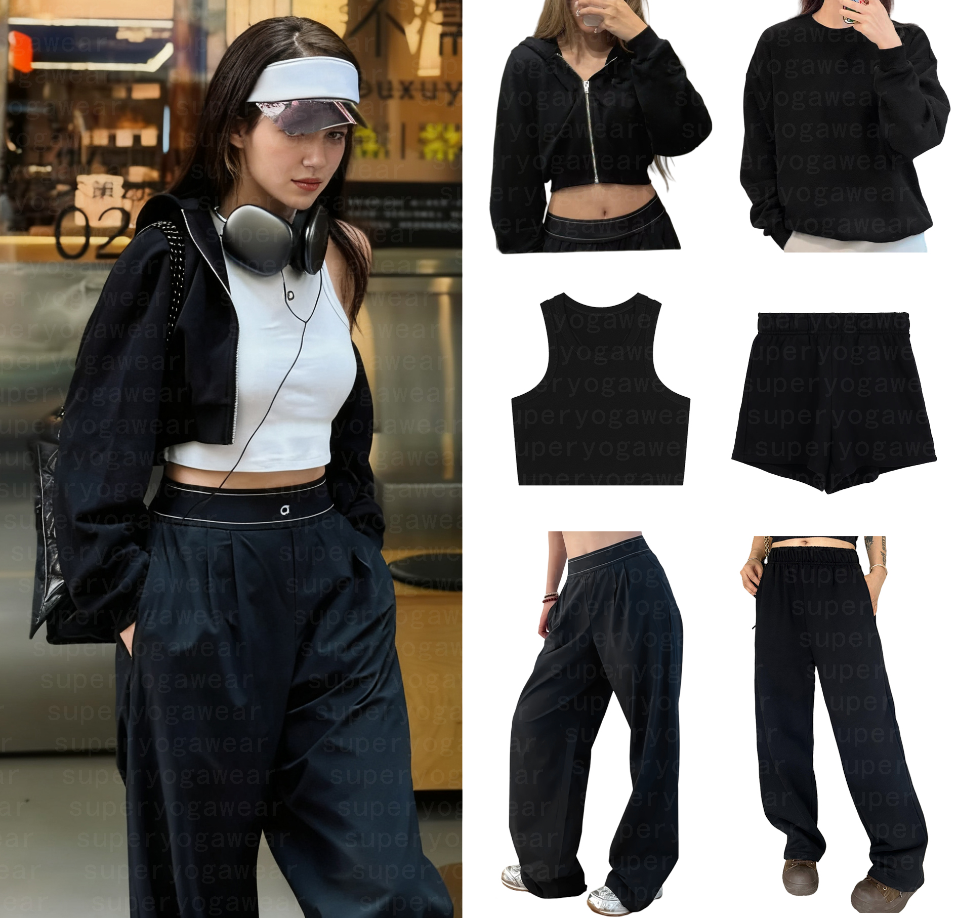 High Quality Women Clothes Set Round Neck Tops Pants Sexy Tanks Shorts Coords Perfect for Photos Autumn Winter Travel Camping alosetlies Women Clothes