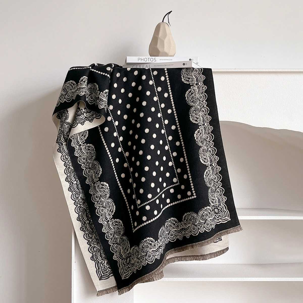 Wen Imitation Cashmere Scarves Winter Patter Thick Warm Blanket Dot Fashionable and Luxurious Echarpe Femme Scarf Y250918