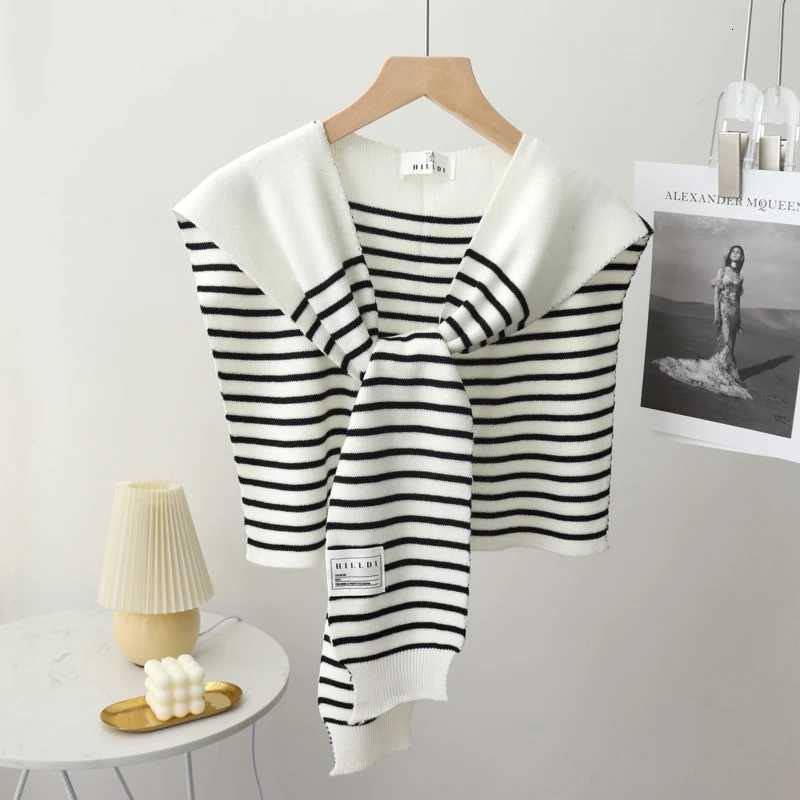 Striped Design Knitted Shl Wr for Wen Men Striped Knotted Scarf Unisex D Shl Spring Summer Decor Ce For Wen Y250918