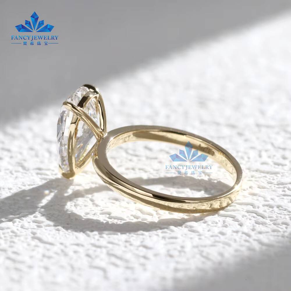 Luxury Pear Lab Moissanite Diamond 925 Sterling Silver 14K18K Solid Gold Wedding Engagement Band Rings