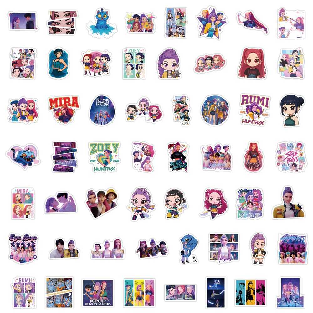56Pcs New Anime KPop Demon Hunters Stickers DIY Stickers Scrapbooking Phone Luggage Skateboard Waterproof Decal C250918
