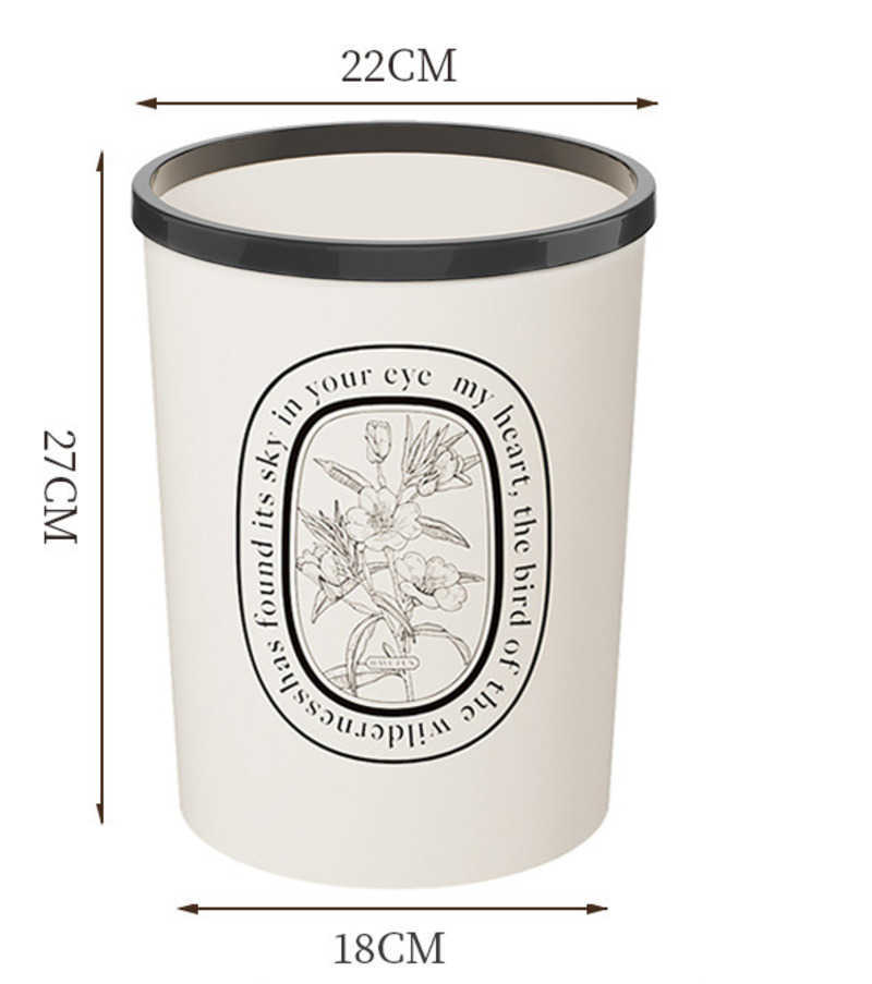 Trash Can with Lid Kitchen Storage Large Capacity American Style Bathroom Wind Lid Trash Modern Lid Spring French Style Bin C250918