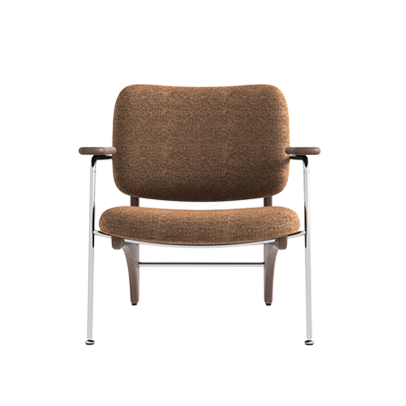 Living Room Furniture Modern Sparse - Branch Inspired Brown Fabric Lounge Chair with Wood & Metal Frame