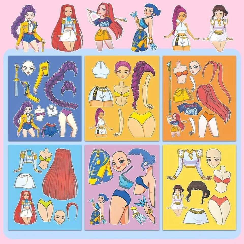 612Sheets Funny Kpop Demon Hunters Cartoon Puzzle Sticker DIY Phone Laptop Luggage Skateboard Graffiti Decals Fun for Kid Gift C250918