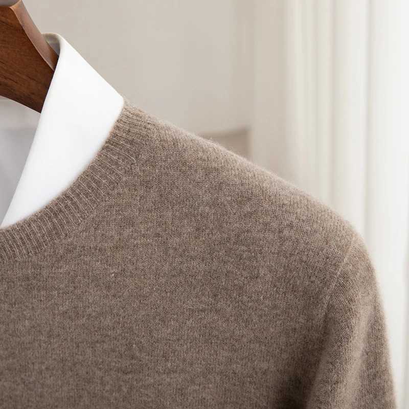 100 Merino Wool Mens Crewneck Jumper AutumnWinter Warm Firstline Readytowear Sweater Business Casual Mens Basic Knit TopZ250918