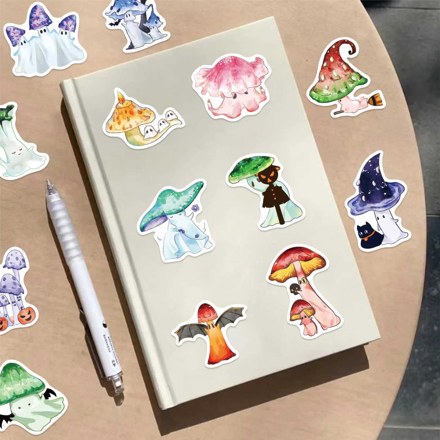 50PCS Cartoon Halloween Mushroom Ghost Graffiti Stickers Decorative Luggage Notebook Diy Waterproof Stickers Stationary C250918