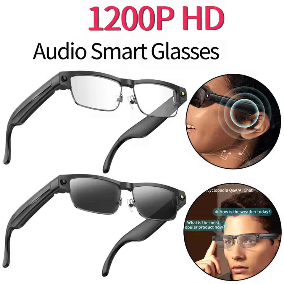 2025 New Product L802 AI Smart Glasses 8-Megapixel Dual-Microphone Noise-Cancellation Object Recognition High-Definition Sound Quality Smart Translati