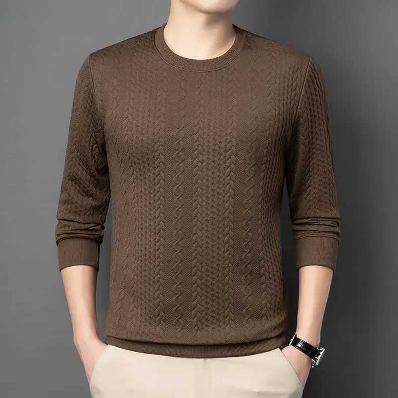 Jacquard Mens Sweatshirt Autumn Winter New Round Neck Knitted Long Sleeves Comfortable Loose Sweater PulloversZ250918