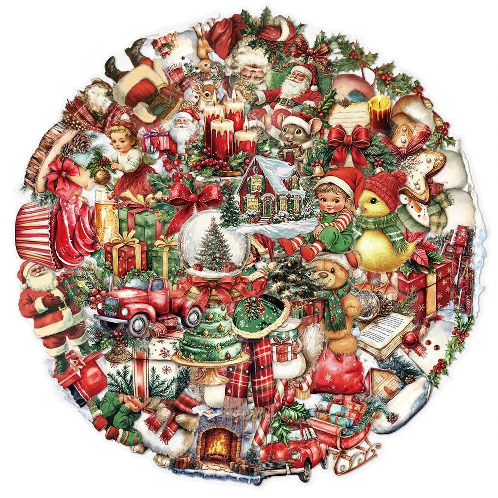 103050PCS Transparent Cute Merry Christmas Cartoon Stickers Aesthetic DIY Phone Notebook New Year Decoration Sticker C250918