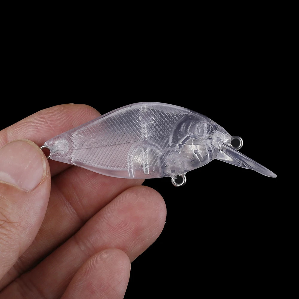 ChansHuang 20PCS Unpainted Blanks Bait 65mm 72g Floating Diving Lip Rattles Crankbait DIY Transparent Handmade Fishing Lure 250917
