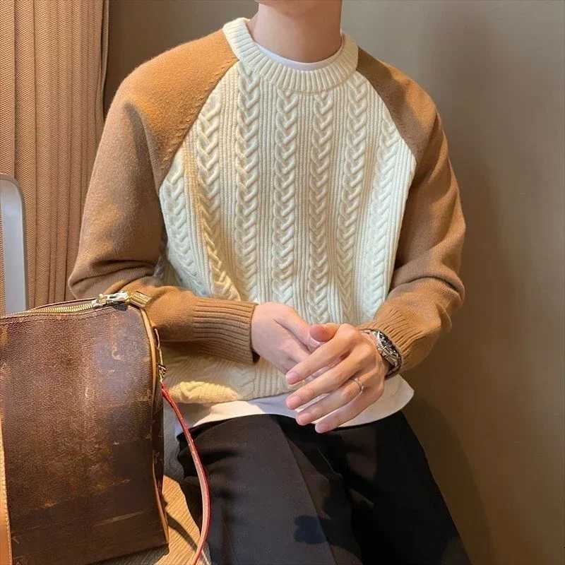 Autumnr and Winter Knitted Sweaters for Men Long Sleeve Pullover Man Casual Loose Fit High Quality Woven Y2k Original KnitwearZ250918