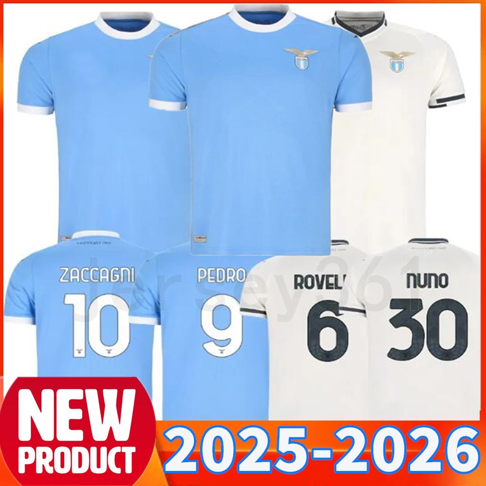 SS Lazio 25 26 soccer jerseys home away GUENDOUZI 8 ROVELLA 6 CASTELLANOS 11 TAVARES 30 ZACCAGNI 10 ISAKSEN 18 DIA 19 2025 MAN FAN KIDS jersey football shirts