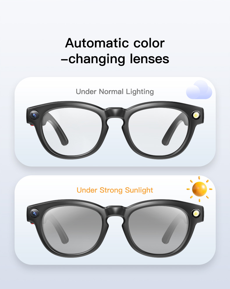 AI Smart Sunglasses with 4K HD 8MP Camera AI Assistant Translation Bluetooth Glasses for Women Men Q8