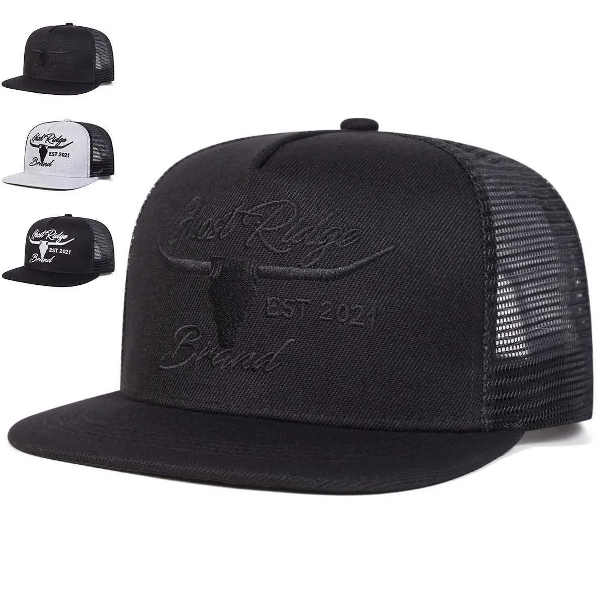 Unisex Bullhead Letter Embroidery Hiphop Net Hats Spring Summer Adjustable Casual Snapback Baseball Caps Outdoor Sunscreen Hat J2509181