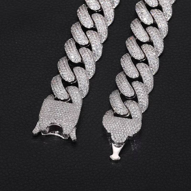 20MM Big Size New Style Iced Out Cuban Link Chain Hip Hop White Gold Plated Miami Cuban Link Necklace for Men Jewelry