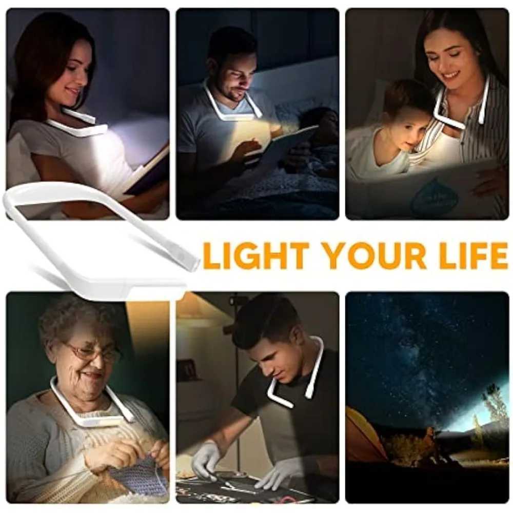 Reading Neck Light Usb Rechargeable Book Reading Light Christmas Birthday Gifts Book Lamp Portable Book Light Fishing Flashlight C250918