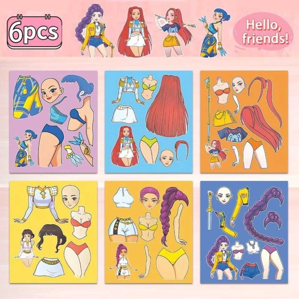 612Sheets Funny Kpop Demon Hunters Cartoon Puzzle Sticker DIY Phone Laptop Luggage Skateboard Graffiti Decals Fun for Kid Gift C250918