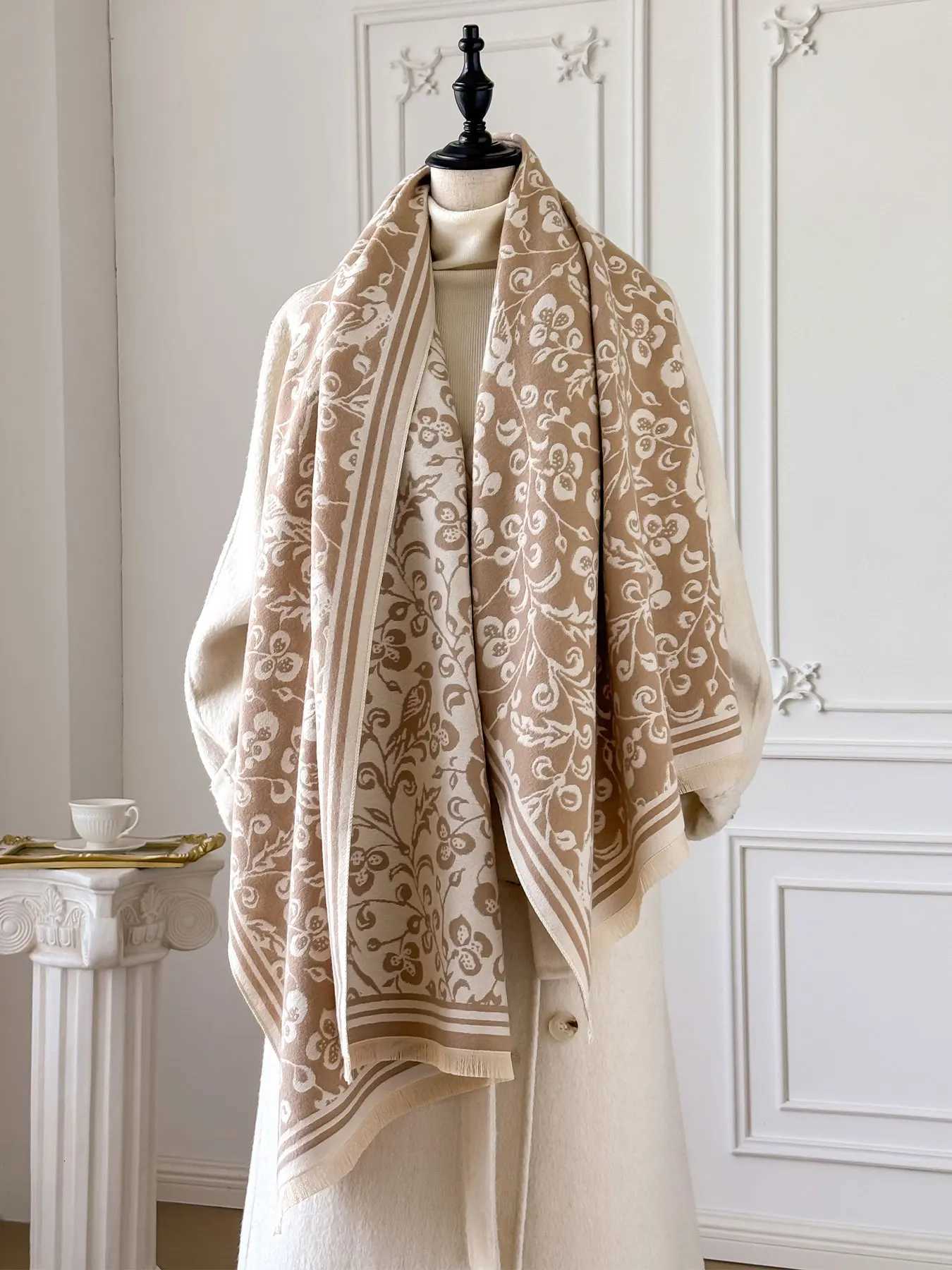 Prum Printed Scarf for Ladies Toasty Winter Faux Cashmere Shls Fem P Blanket Wrs Stole Y250918