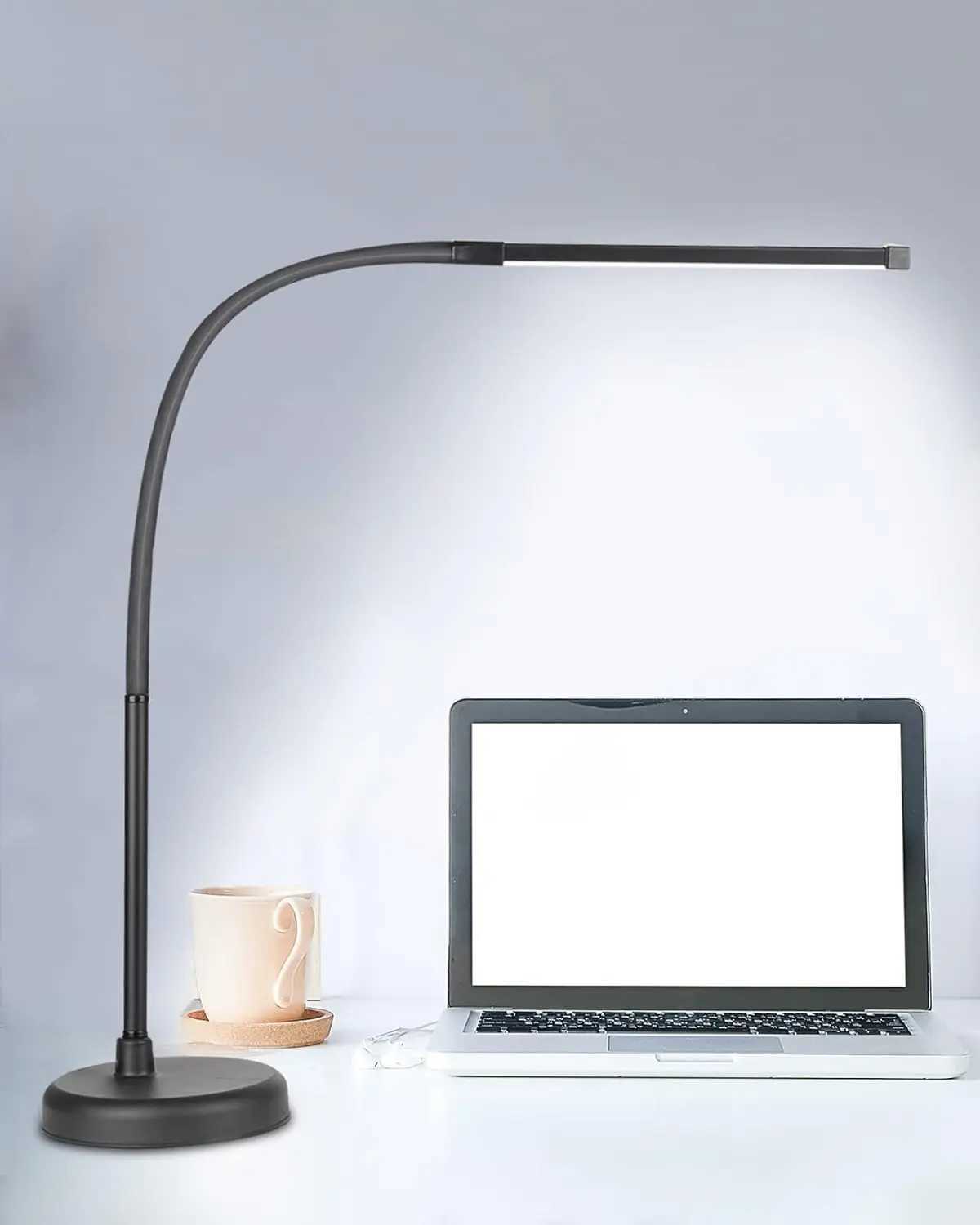 A LOOPITYS LED Desk Lamp Swing Arm Architect Task Lamp with Long Flexible Gooseneck 3 Color Modes and USB Adapter C250918