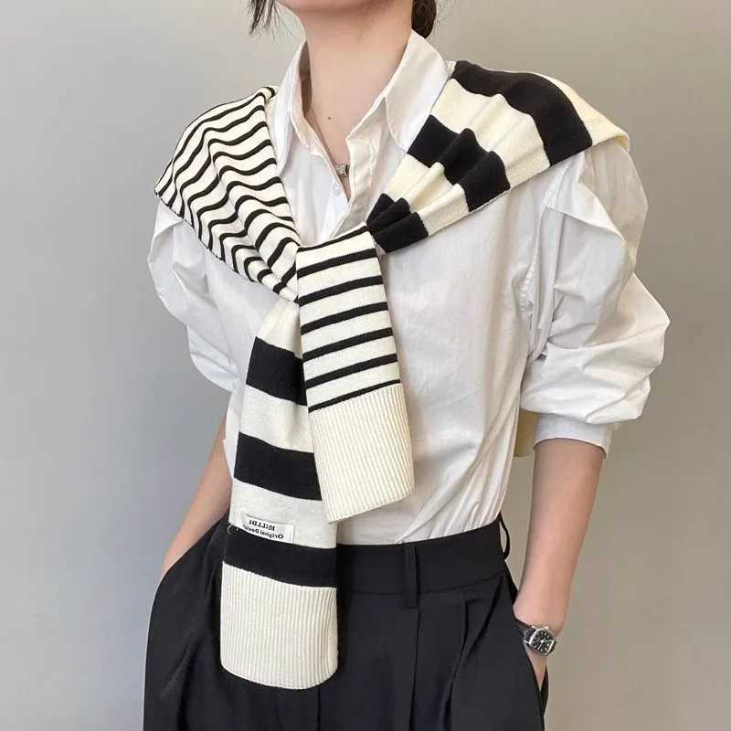 The Seasons Knitted Preppy Striped intersect Shl HighGrade Summer Off AirConditio Ro Neck And Shoder Scarf Y250918
