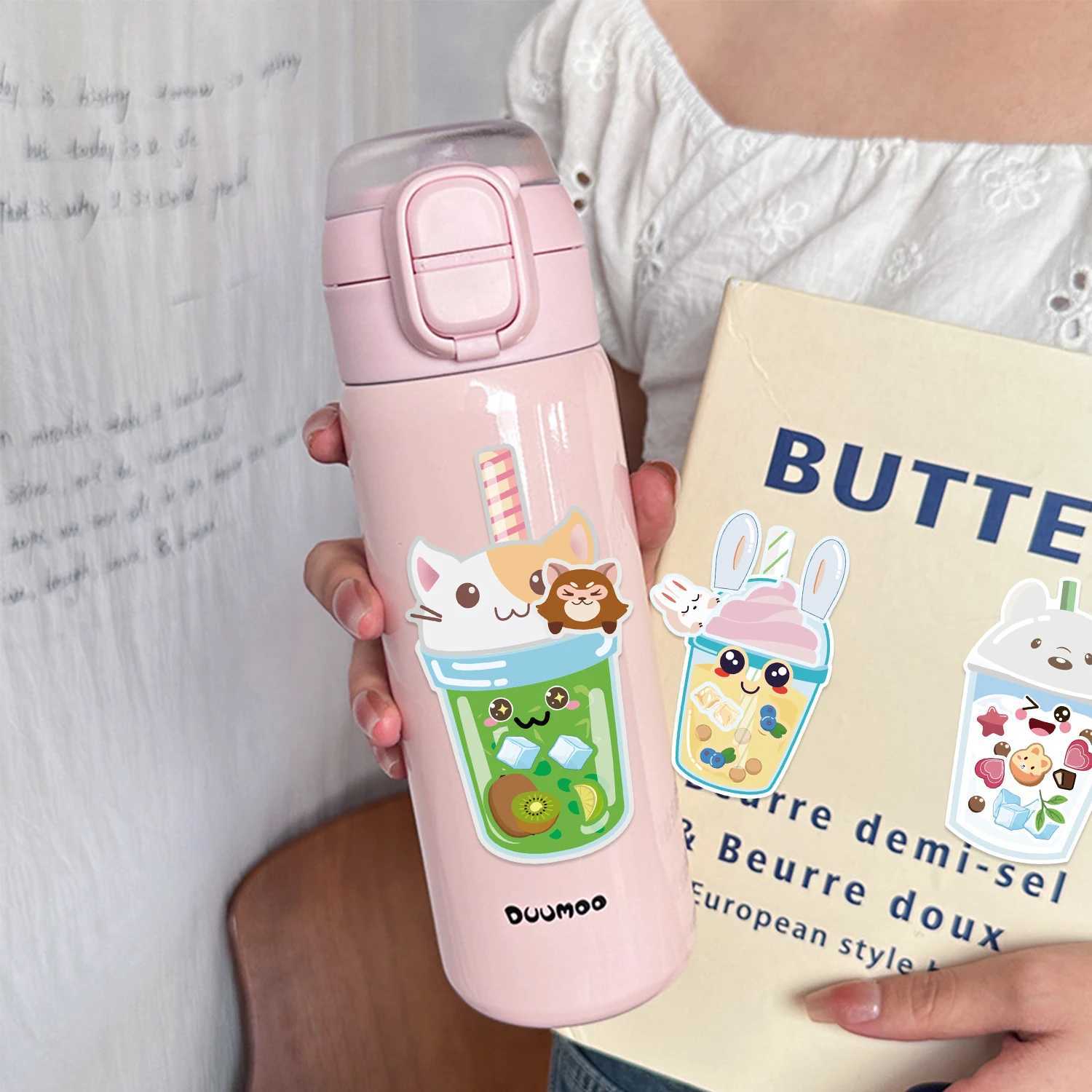 81624Sheets Bubble Tea Fruit Tea Puzzle Stickers SelfAdhesive Vinly Stickers for Classroom Scrapbooking Birthday Party Decor C250918