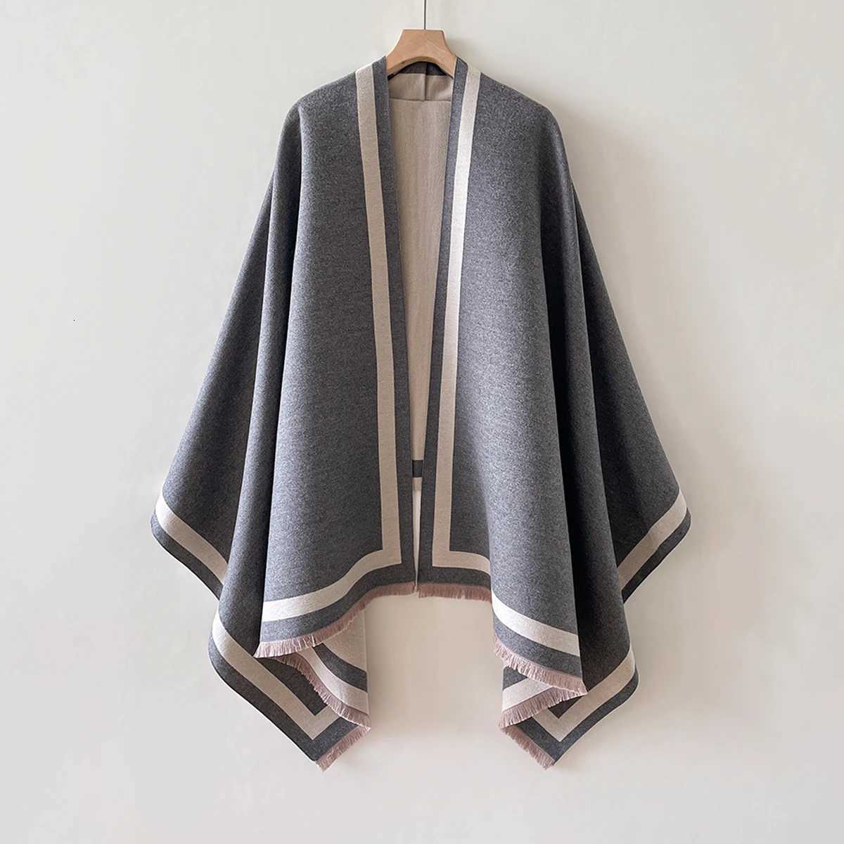 Luxury Winter Cashmere Scarf Wen New Warm Blanket Poncho Scarves Fem Solid color Shl Thick Foard Bufanda Y250918