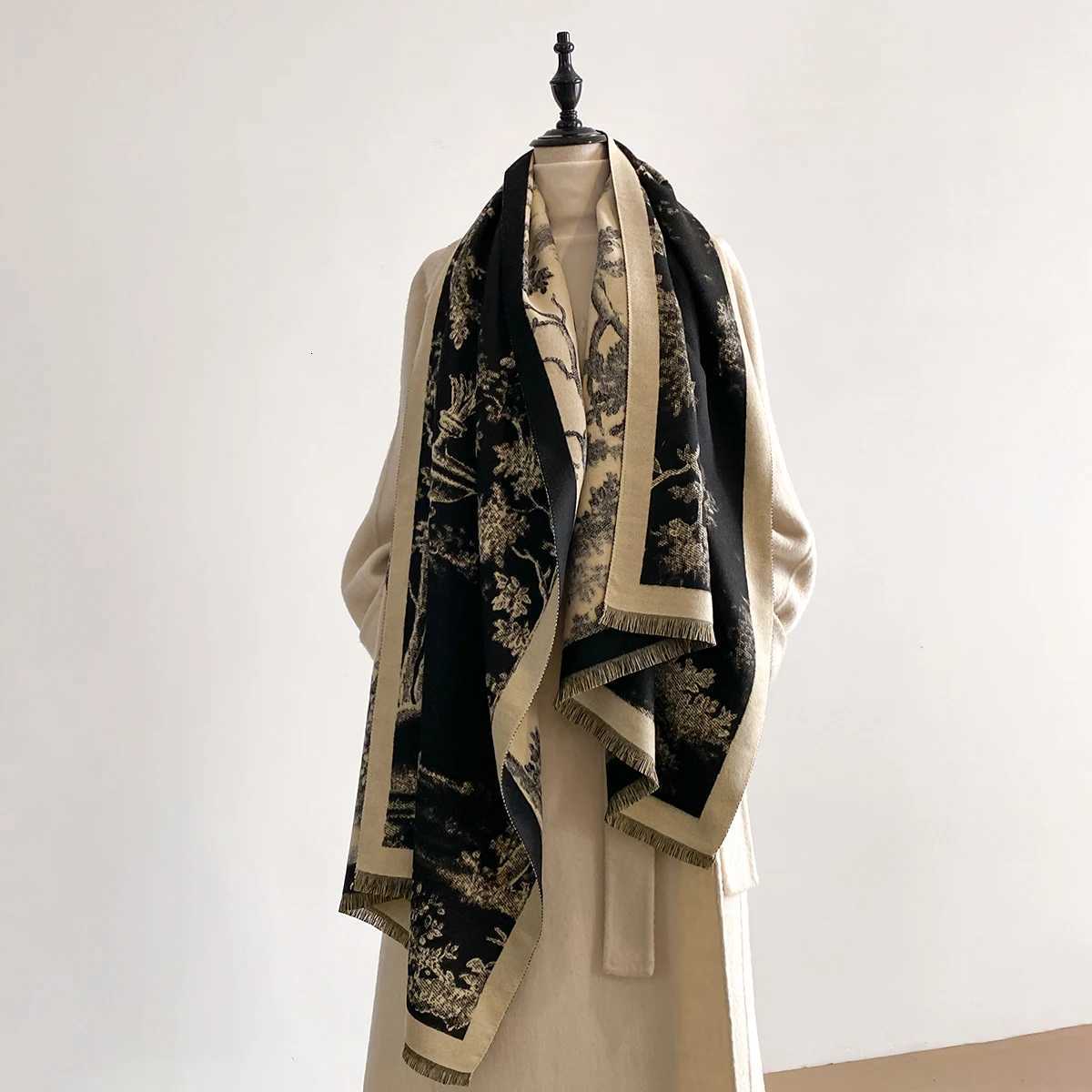 Luxury traSoft Imitation Cashmere Scarf for Wen Winter Thicke Jacquard Wr Shl with Stylish Patterns Y250918