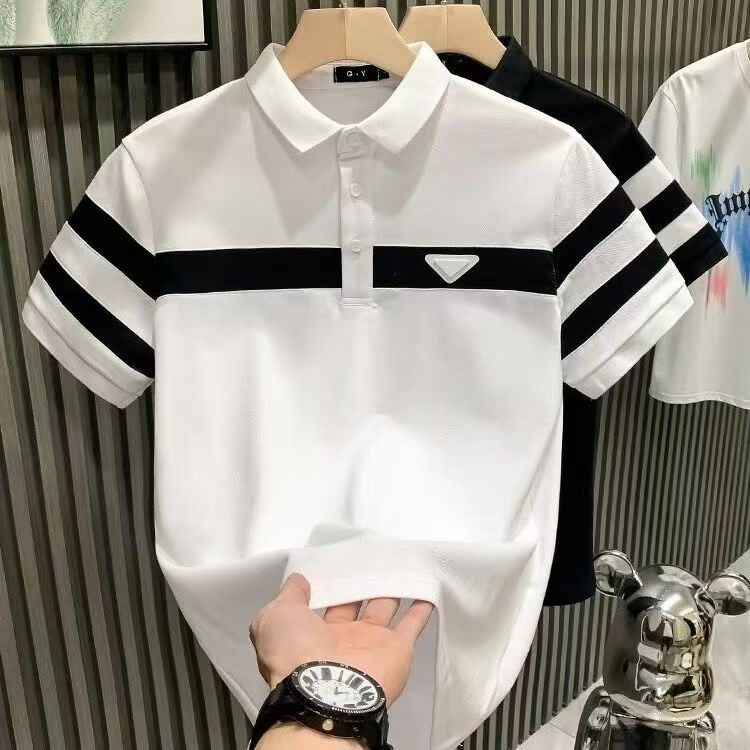Men's Polos Luxury Brand Short Sleeve Polo Shirt Men Fashionable Simple Summer Mercerized Cotton Breathable Casual Lapel T