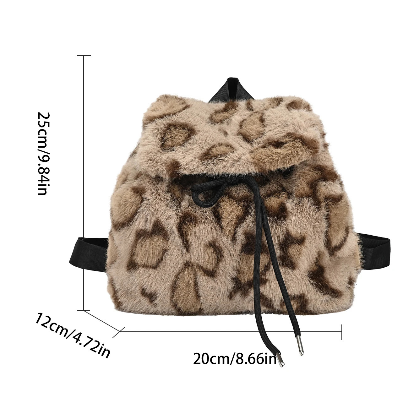 Leopard Printing Plush Women Bacpack Fashion Shoulder Bag For Ladies Faux Fur Handbag Anti Theft Backbag Crossbody Purs 250917