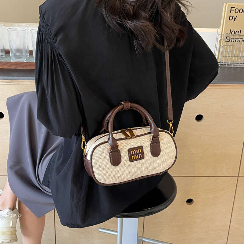 Vintage Texture Boston Tote Bag Designer Bag Color-Block Handheld Pillow Small Bag For Women 2025 New Versatile Fashion Single Shoulder Crossbody Bag